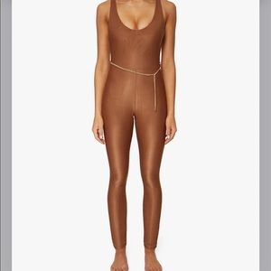 NWT WeWoreWhat Scoop Rib Jumpsuit - Brown, Size M
